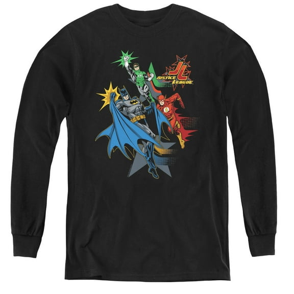 Jla - Action Stars - Youth Long Sleeve Shirt - Medium