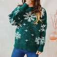 thumbnail image 2 of Lovskoo Merry Christmas Sweaters for Women 2023 Casual Long Sleeve Knitting Round Neck Sweater Blouse Tops Green, 2 of 9