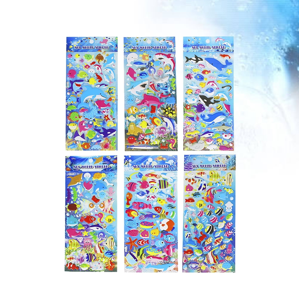 FENGCHUAN Cute Bubble Stickers, 3D Cartoon Animal Waterproof Stickers,  Childrens DIY Toys, Including Animals, Cars, Numbers, Letters, Pets and  Other
