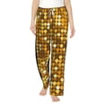 thumbnail image 2 of Lsque Bright Shiny Golden Print Women's Pajama Pants, Lounge Pant - Comfortable Home Wear,Elastic Waistband, Stylish Design-XX-Large, 2 of 9