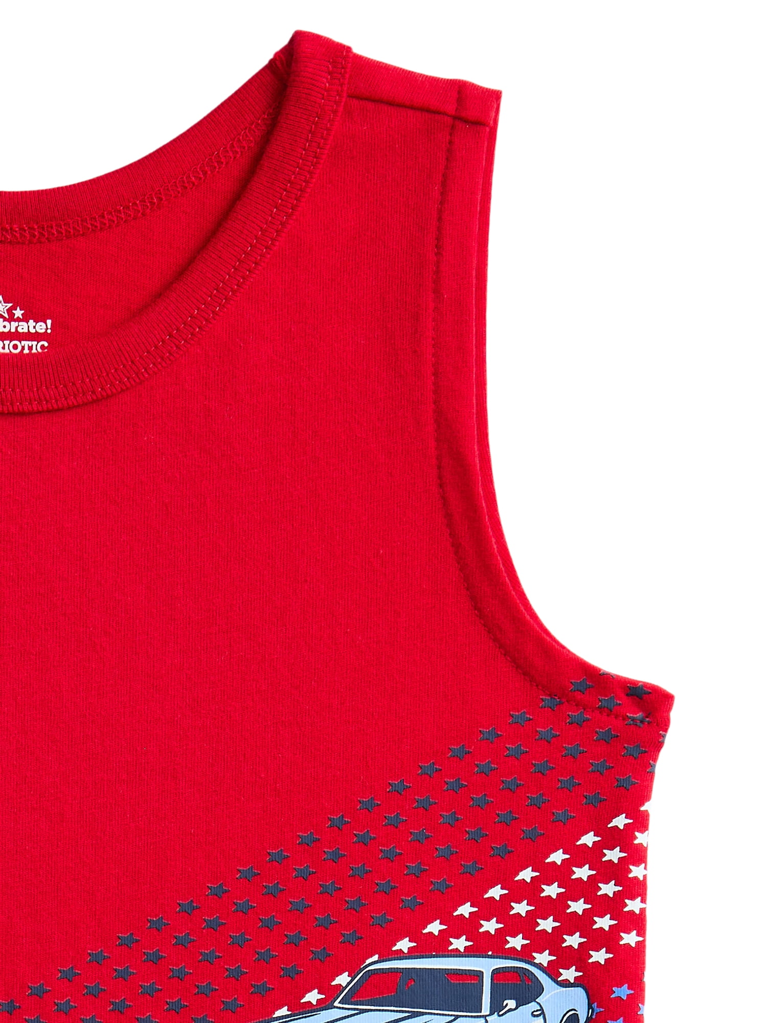 Way To Celebrate Fourth of July Toddler Boys Patriotic Americana Americana Muscle Tank Top, Sizes 12M-5T