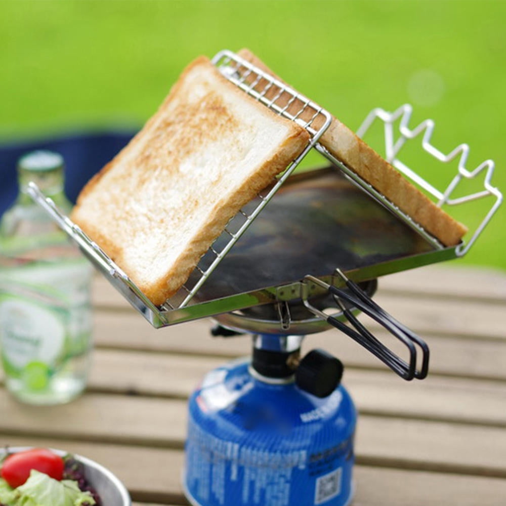 Xirurus Portable Stainless Steel Camp Toaster – Fold‑Flat, Heat‑Resistant Bread Rack for Hiking, Picnics & Outdoor Cooking