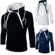 thumbnail image 2 of Sudadera con capucha de manga larga para hombre, suéter con cremallera, cuello alto, chaqueta superior, abrigo, color negro, 2 of 4