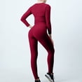 thumbnail image 4 of Timegard Workout Sets for Women 2 Piece Cropped Long Sleeve Cutout Tops and Leggings Athletic Outfits, 4 of 5