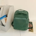 thumbnail image 4 of HUISZJ Multi-Pockets School Backpack, Large Capacity School Bag, Square Bookbag for Students College Travel, Green, 4 of 10