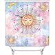 thumbnail image 2 of Juego de 4 cortinas de ducha con diseño de polilla verde, mariposa, fase lunar, planta, botánica, floral, seta, decoración celestial para baño, cortina de ducha de tela negra impermeable, alfombrilla, 2 of 7