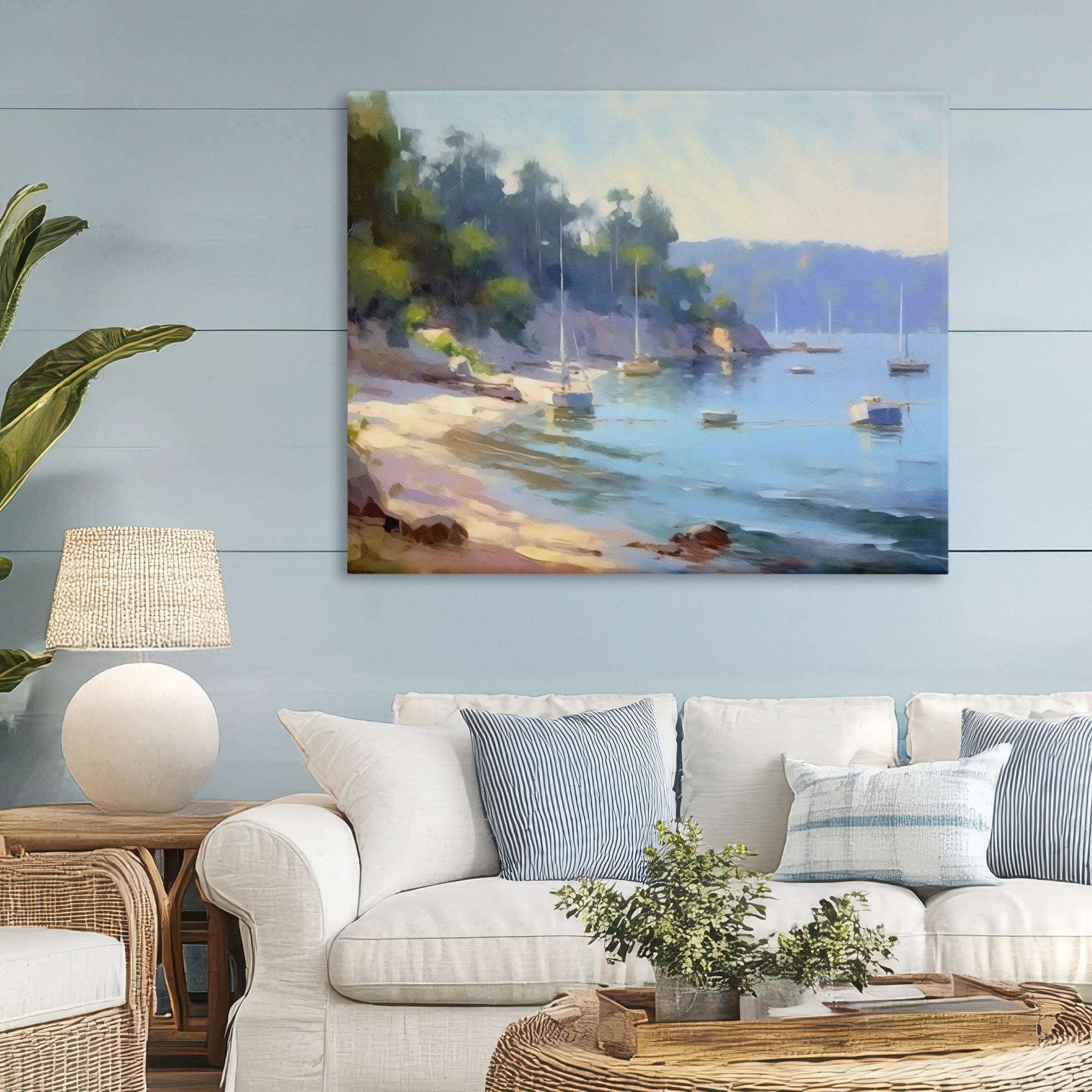 Stupell Industries Near The Shore Summer Sailing Canvas Wall Art, design by Creative Studio