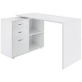 thumbnail image 1 of CoSoTower L-Shaped Desk, Computer Corner Desk with Storage Shelf, Drawer, PC Table Home Office Workstation, White, 1 of 7