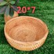 thumbnail image 3 of Cesta de frutas redonda tejida a mano de ratán cesta de almacenamiento de escritorio, 3 of 10