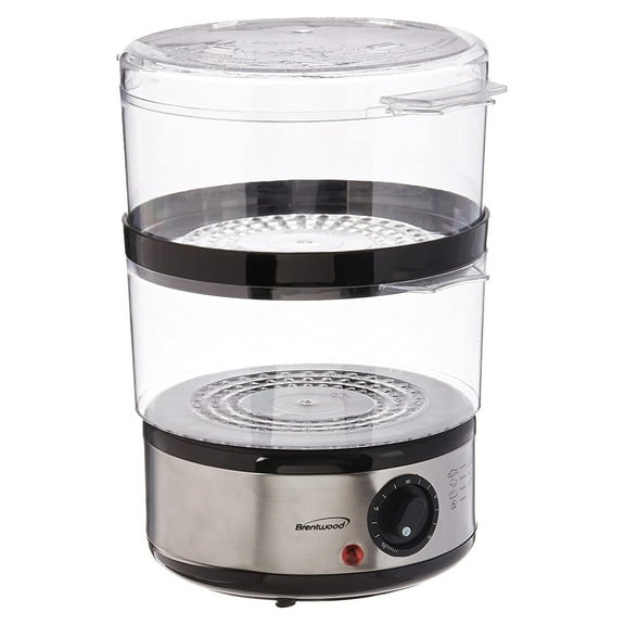 Brentwood Electric 5 Quart Stackable 2 Tier Stainless Steel Food Steamer