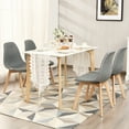 thumbnail image 3 of Costway Set of 2 Dining Chair Fabric Cushion Seat Modern Mid Century W/Wood Legs Grey, 3 of 9