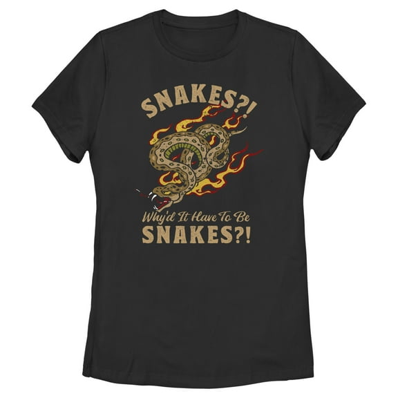 Women's Raiders of the Lost Ark Snakes Why'd It Have to be Snakes Graphic Tee Black Large