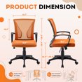 thumbnail image 5 of Vyrox Mid-Back Mesh Office Chair Set of 2, Ergonomic Desk Chair with Lumbar Support, Adjustable Swivel Task Chair for Home Office, Orange, 5 of 7