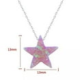 thumbnail image 6 of QQTDFG 1 Pc 925 Sterling Silver Choker Opal Necklace Star Pendant Necklace Body Jewelry-Blue-10.5mm by 10.5mm, 6 of 9