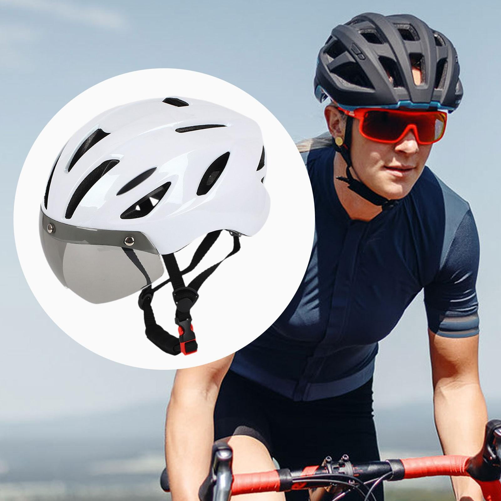 Baoblaze Bike Helmet Hat Equipment Detachable Padded Ventilation Cycling Helmet with Visor for Mountain Bike Road Bike Cycling Outdoor White