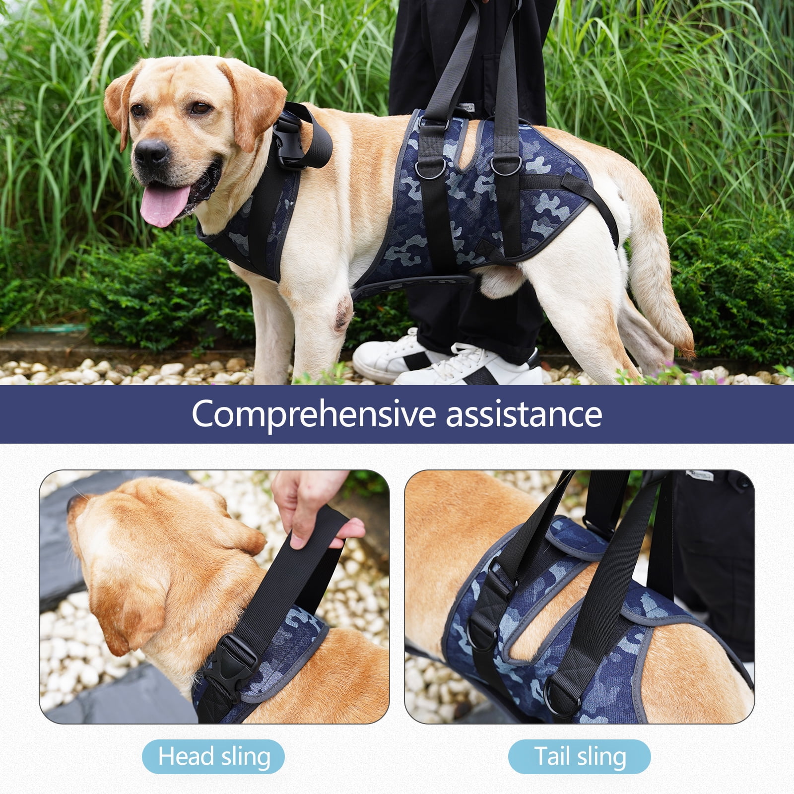 Pet Dog Camouflage Assistive Sling Help Lift Rear Legs Chest Strap Leash Harness For Elderly Disabled Injured Dogs Walmart