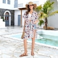 thumbnail image 6 of Beach Vacation Clothes Kimono Cardigan Loose Swimsuit Cover Up for Women Dwarf Heart American Flag S, 6 of 6