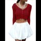 thumbnail image 2 of Blusa para Mujer con Cuello en V y Botones Recortados, Cárdigan de Punto con Mangas Largas Acampanadas. Vino Tinto L, 2 of 10