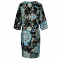 thumbnail image 4 of Femmes Demi-Manche V Cou Casual Chaud Vacances Imprimé Courte Mini Robe de Travail, 4 of 6