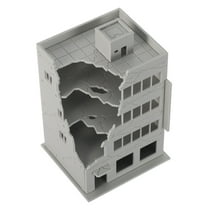 LOLIPPYY Plastic Ruined Building Model for Railway Scenery with Crumbled Ruins for City Diorama
