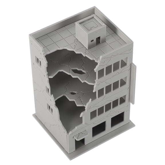 LOLIPPYY Plastic Ruined Building Model for Railway Scenery with Crumbled Ruins for City Diorama