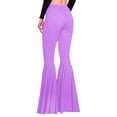 thumbnail image 4 of Xiaoxuuuu Womens Solid Color High Waist Slim Fit Casual Flared Pants Trousers Yoga Pants for Men 3/4, 4 of 6