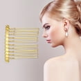 thumbnail image 3 of Unique Bargains 4 Pcs No Slip Hair Side Combs Accessories Metal 1.6" Gold Tone, 3 of 6