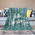 thumbnail image 6 of Hello Spring Throw Blanket 50"x60" Spring Saying Flowers Throw Blanket Ultra Soft Warm Fleece Blanket Unique Ideas Girls Boys Cozy Flannel Throw, 6 of 8