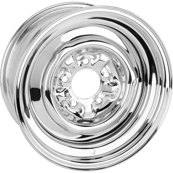 O/E Style Hot Rod Chrome Steel Wheel 15x7, 5 on 4.75, 4.25 BS