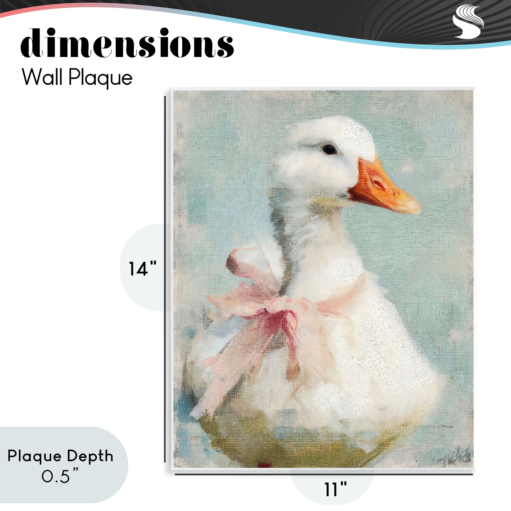 Stupell Industries Soft Pink Bow Goose Wall Plaque Art, design by LSR Design Studio