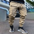 thumbnail image 2 of gakvov Cargo Pants For Men Men New Casual Pocket Overalls Loose Straight Leg Outdoor Running Trousers Pant, 2 of 4