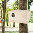 thumbnail image 3 of Nido de pájaros de madera, Nido de pájaros duradero de madera Nido de pájaros Caja de cría de pájaros Aspecto llamativo, 3 of 8