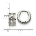 thumbnail image 2 of Stainless Steel Patterned Hinged Hoop Earrings 12x13mm Wide 6mm Thick Hoop Earring for Women, 2 of 2