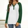thumbnail image 5 of Hearthz Raglan Sleeve Women Colorblock Long Sleeve T Shirt Women Fall Button V Neck Henley Shirts for Women, 5 of 5