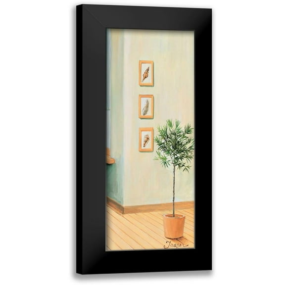 Jasper 8x14 Black Modern Wood Framed Wall Art Titled - Bathroom in green III