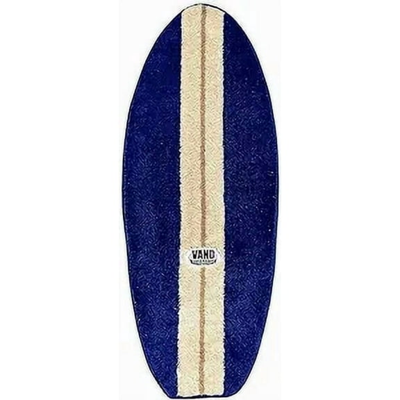 Blue and Tan Surfboard Shaped Rug 44" Machine Washable mat