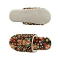 thumbnail image 5 of COEQINE Highland Cow Flower Slip On Slippers for Women Indoor, Winter Slippers Foldable Spa Slides Flannel House Shoes Open Toe Bedroom Shoes Machine Washable for Business Trip, 44-45, 5 of 7