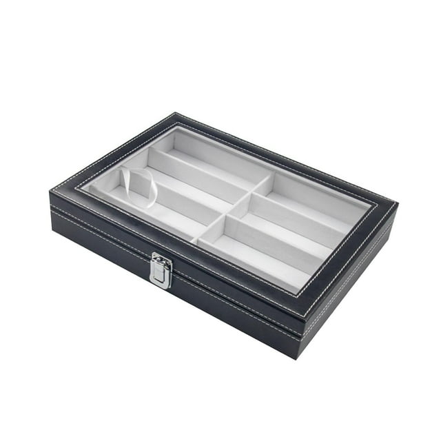 Caja expositora de gafas, organizador de gafas de sol, bandeja apilable para joyería, estuche de exposición, almacenamiento para escritorio, armario y