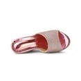 thumbnail image 4 of BLISSFUL STEP Sandales à Talons Compensés à Enfiler à Plateforme Pailletée pour Femmes Rose 8,5, 4 of 7