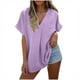 thumbnail image 3 of Sudadera con capucha para mujer,Camiseta con sensor de luz para mujer, cuello redondo, manga corta, poliéster, corte holgado, color liso para uso diario, sopatenor, 3 of 9
