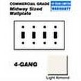 thumbnail image 2 of Leviton PJ4-T 4-Gang Toggle Switch Wallplate, Unbreakable, Midway Size, Light Almond, 2 of 2