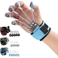 thumbnail image 1 of 1 pieza Azul 40 lb Entrenador de flexión y extensión de dedos Extractor de abducción de rehabilitación Equipo de ejercicio de fuerza de estiramiento Agarre de fuerza de dedo, 1 of 5