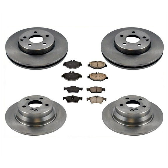 Front & Rear Rotors & Brake Pads Mercedes-Benz E320 Sedan Rear Wheel Drive 03-09