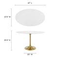 thumbnail image 3 of Modway Lippa 48" Oval Wood Dining Table in Gold White, 3 of 7
