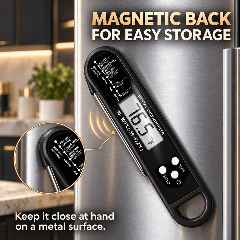 Alifecxwwy Digital Meat Thermometer, Black photo 4
