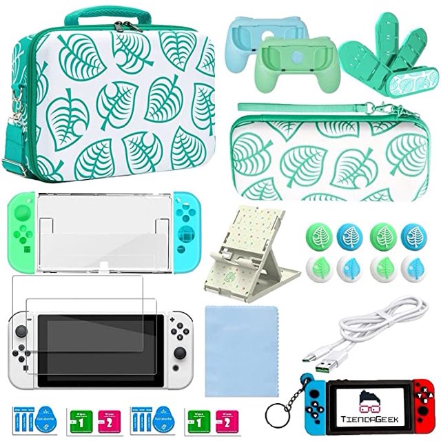 Funda Estuche Kit de Accesorios HEARNOX para Nintendo Switch OLED Animal Crossing Premium OLED