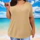 thumbnail image 5 of Jeans de tiro bajo,Camiseta de gran tamaño, top informal de color liso para mujer, manga corta de poliéster, ideal para uso diario y en casa, sopatenor, 5 of 9