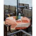 thumbnail image 2 of Orange Abstract Outdoor Tablecloth with Umbrella Hole and Zipper 60" Round Table Cover Geometric Art Impressionist Style Waterproof Tabletop Collection for Patio Garden Picnic Camping, 2 of 6