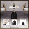 thumbnail image 5 of LeisureMod Side Table Round Sintered Stone Top Modern Accent Table with Stainless-Steel Base Chic End Table for Home, Living Room Oslo Series in Stone Black, 5 of 10