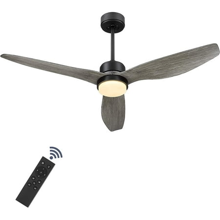 

FSXUOLIPI Modern Ceiling Fan 52 Inch Farmhouse Ceiling Fan with LED Light Kit 3-Reversible Blades Indoor/Outdoor for Living room Bedroom Studyroom Wooden Finish 52-YJ359-WD